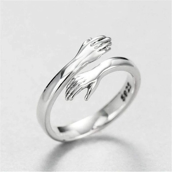 Hug Shape 925 Sterling Silver Bypass Ring - Picture 2 of 5